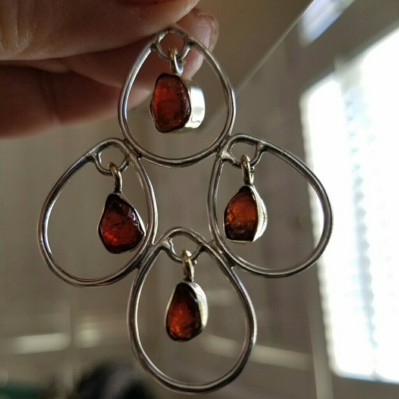Earth Art hand crafted artisan Jewelry - Mexican Fire Opals Pendant Sterling Silver